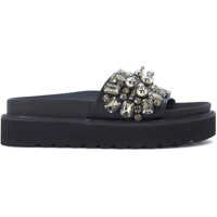 Sandale Steve Madden Pebbles Black Eco Leather Slipper With Crystals