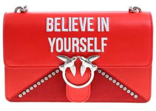 Geanta femei Pinko Red Believe In Yourself Love Bag Red