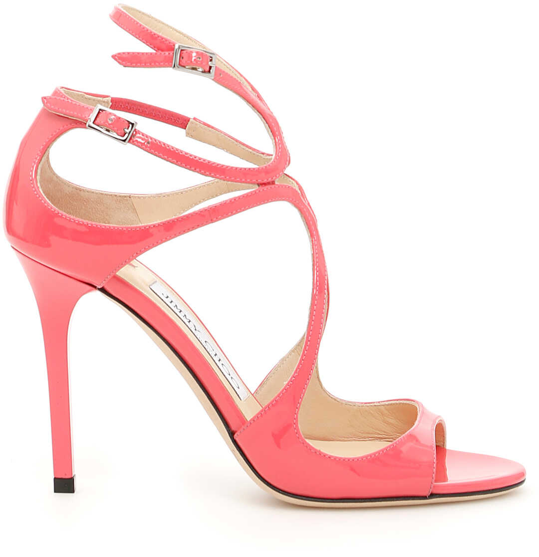 Sandala Jimmy Choo Lang Patent Sandals FLAMINGO