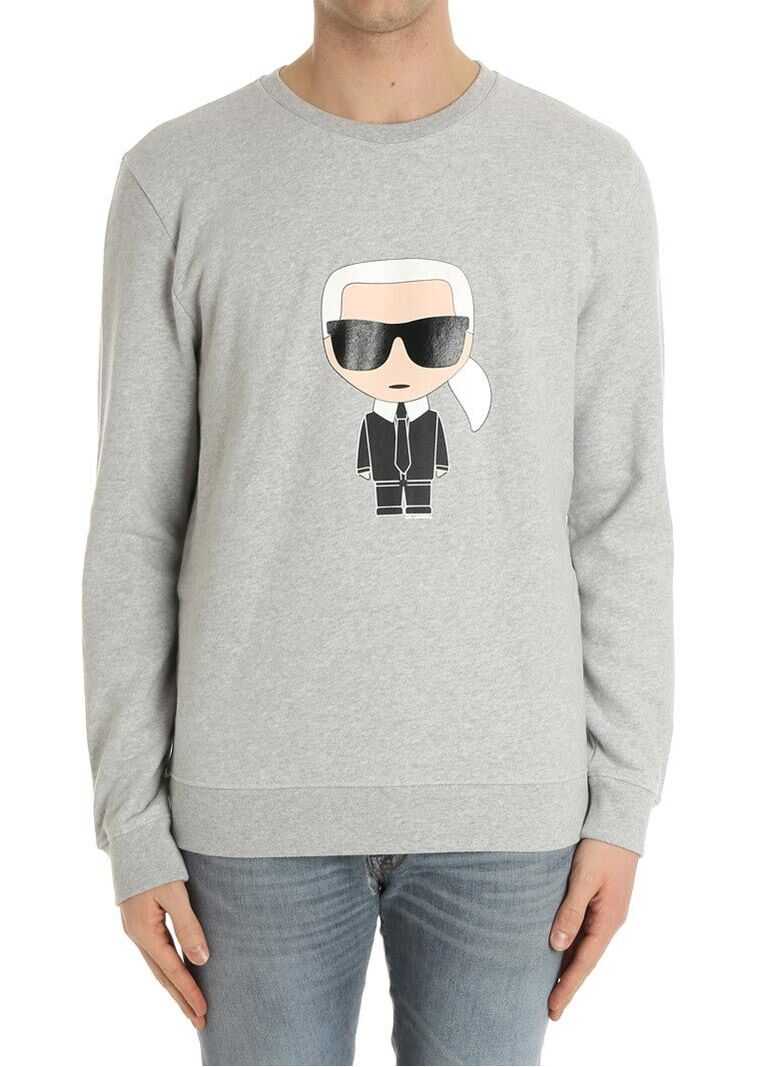 Bluza Karl Lagerfeld Gray Printed Sweatshirt Gray