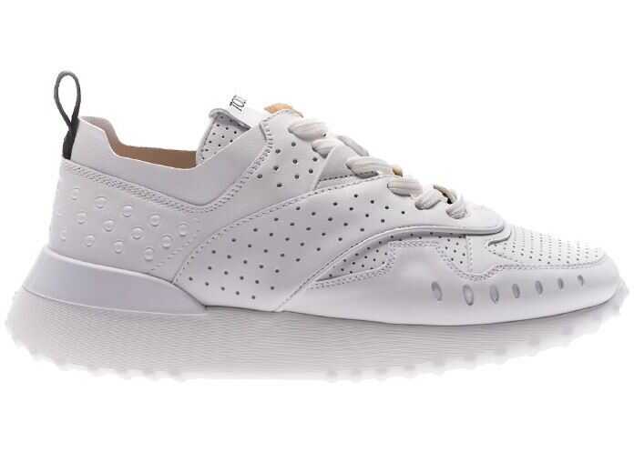 TOD'S White Pierced Leather Sneakers White