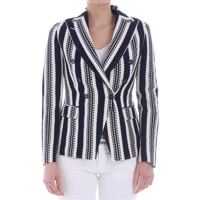 Jachete Blue And White Striped Jacket Femei