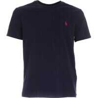 Tricouri Blue T-Shirt With Red Logo Barbati