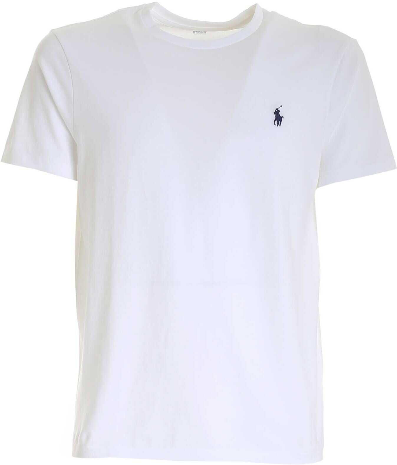 Ralph Lauren White T-Shirt With Blue Logo White
