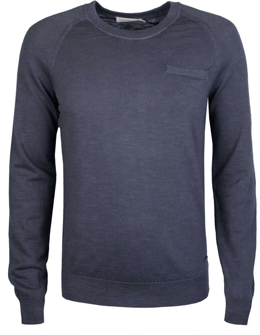 Pulover Calvin Klein Sweter Granatowy