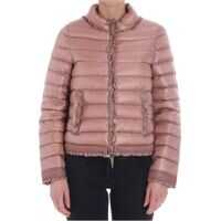 Geci de Puf Pink Down Jacket With Ruffles And Lace Femei