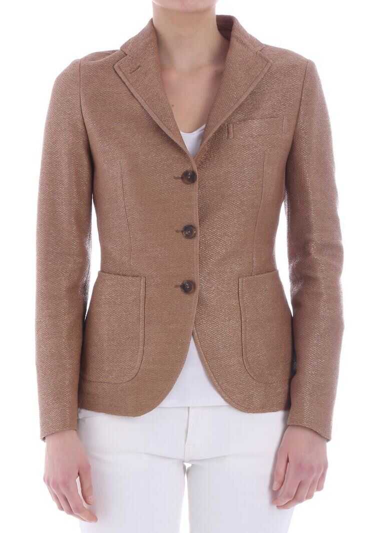 Jacheta Tagliatore Camel-Colored Single-Breasted Jacket Camel