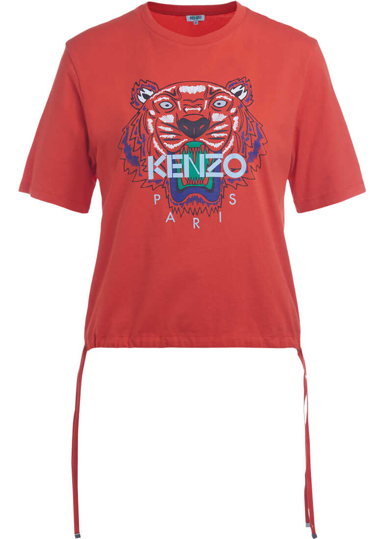 Kenzo T-Shirt Kenzo Rossa Con Tigre Multicolore Red Kenzo T-Shirt Kenzo Rossa Con Tigre Multicolore Red