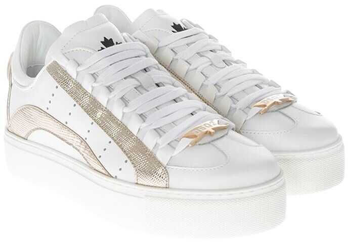 Tenis DSQUARED2 White Runner Sneakers Brown