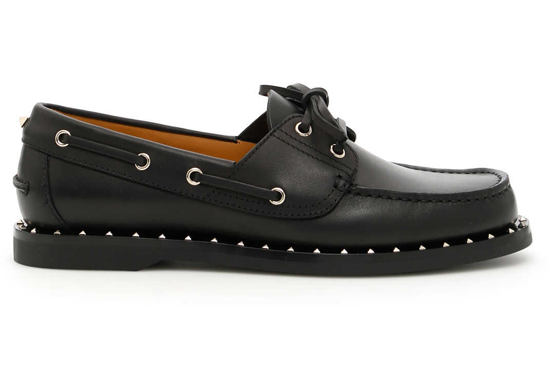 Mocasin Valentino Garavani Rockstud Boat Shoes NERO