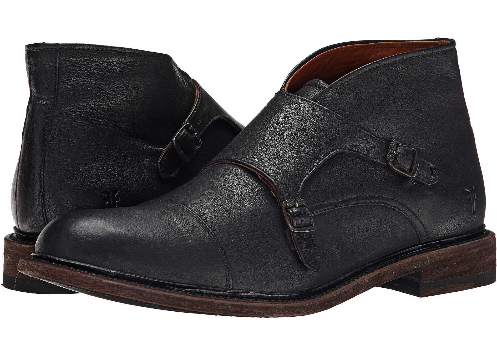 Gheata Frye Jack Monk Chukka* Black Buffalo Leather