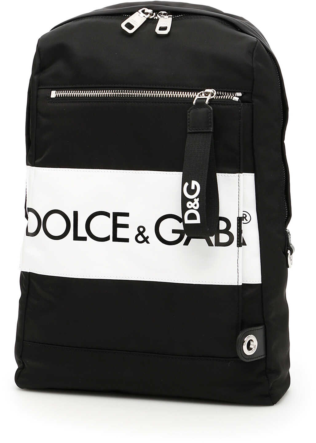 Rucsac Dolce & Gabbana Nylon Backpack With Logo Patch NERO/NERO