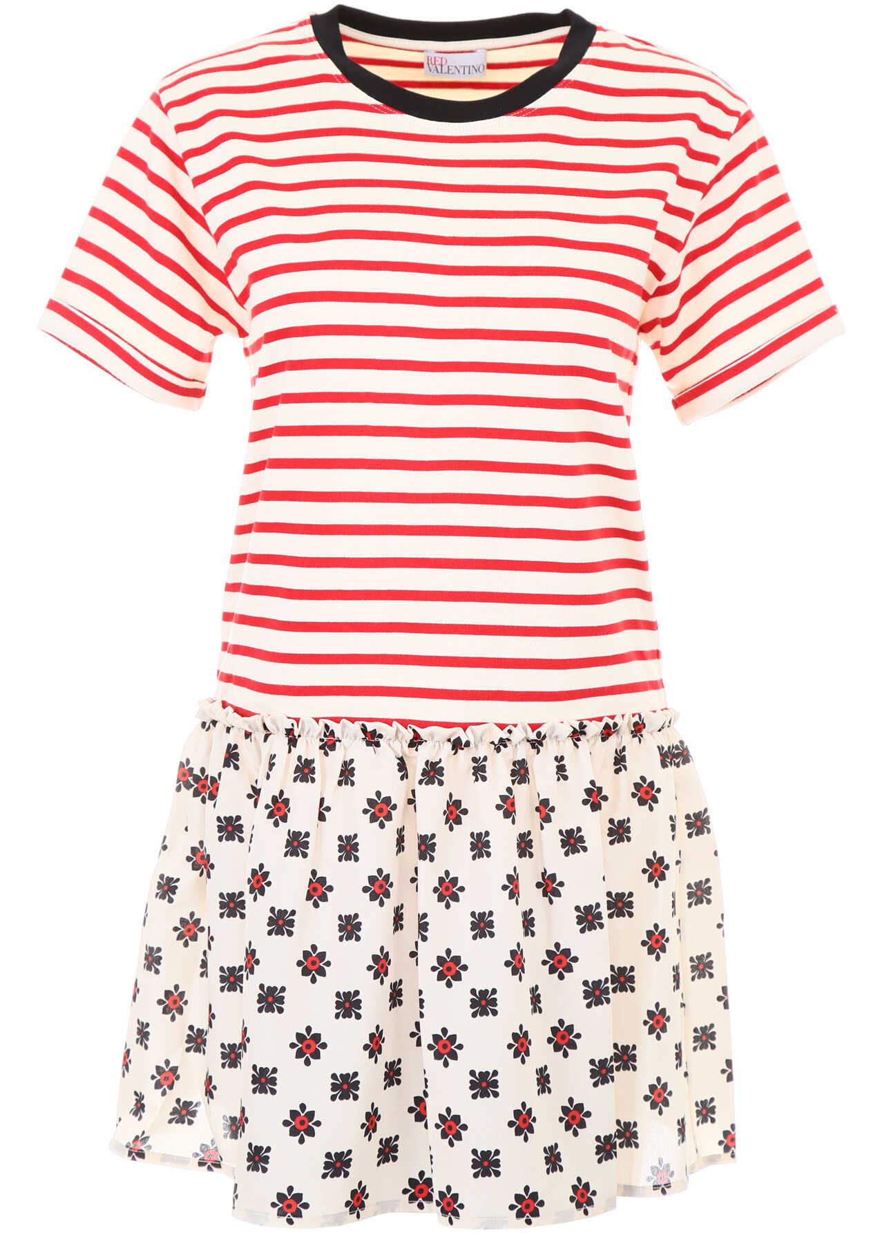 Rochie RED VALENTINO T-Shirt Dress ECRU CHERRY + STAMPA CHERRY