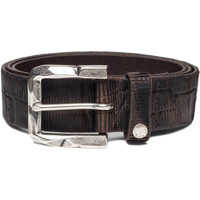 Curele Men's Croco Leather Brown Belt Barbati
