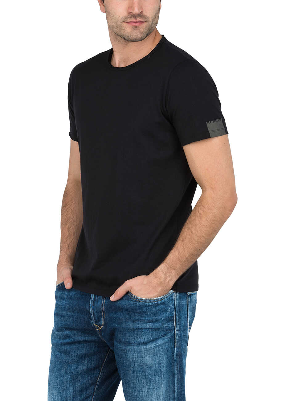 Tricou Replay Men's Black T Shirt Blackboard