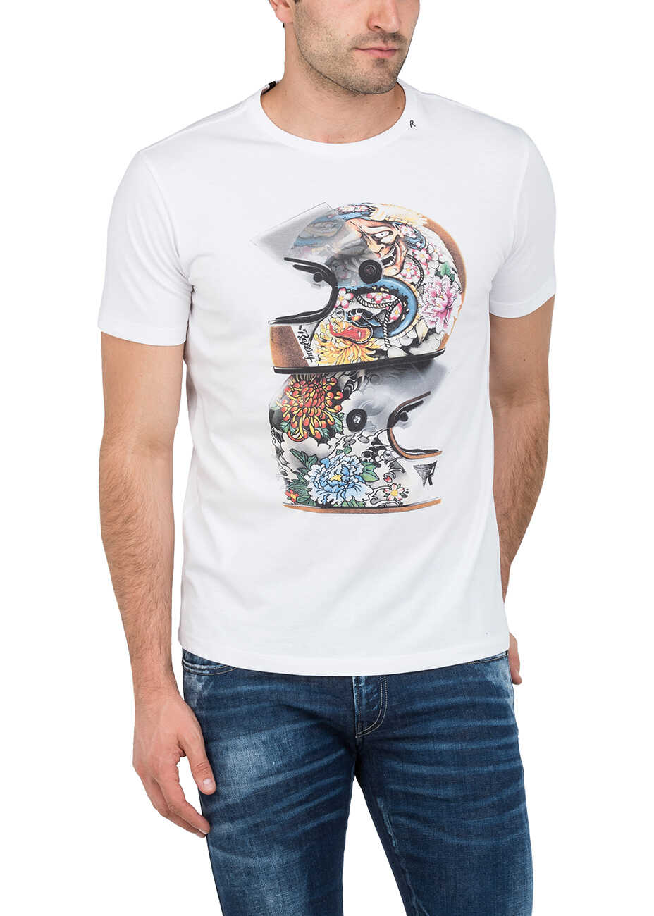 Tricou Replay Men's White T Shirt With Print White