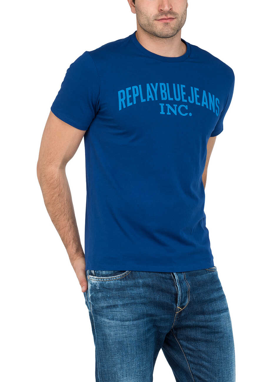 Tricou Replay Men's Blue T Shirt With Logo Royal