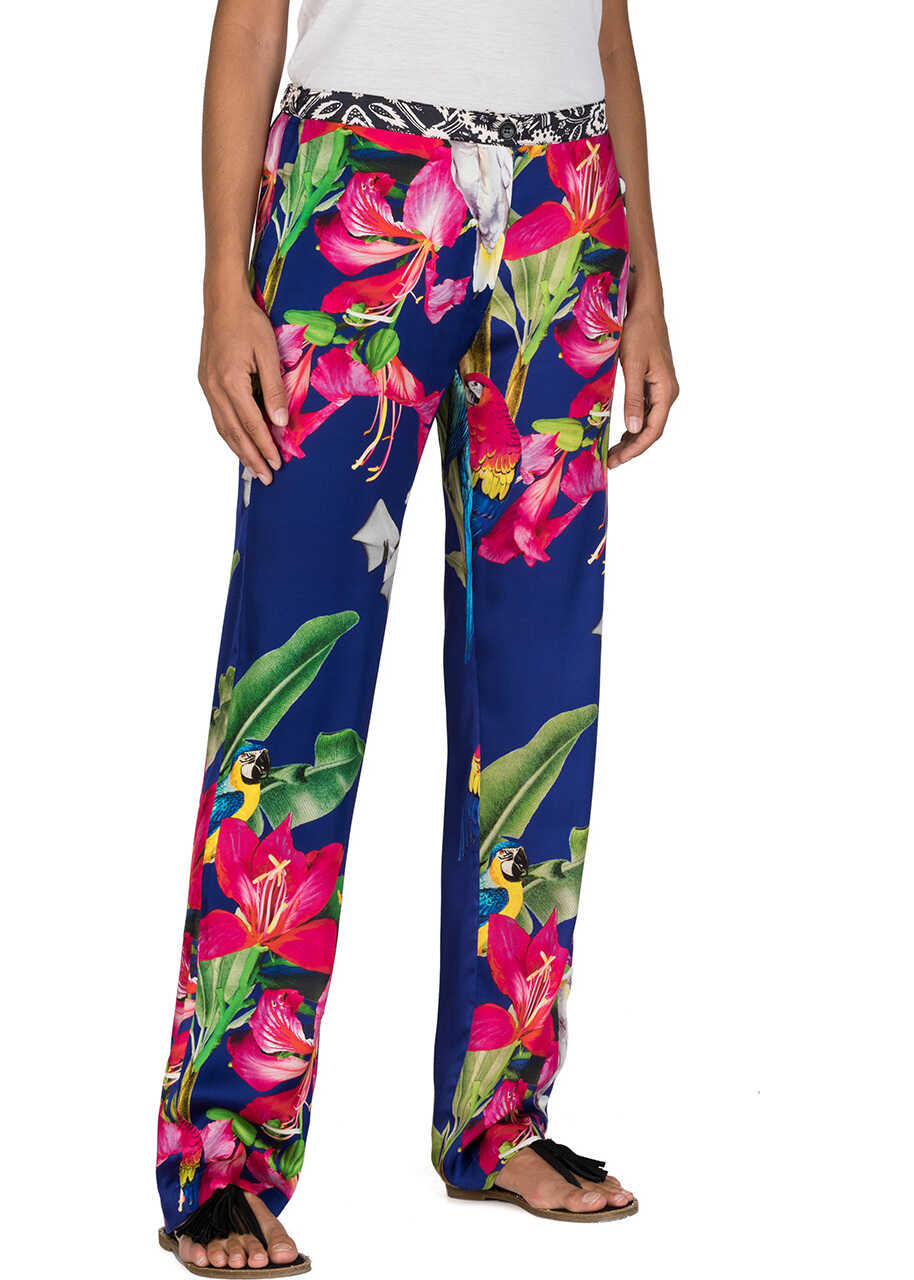 Pantalon Replay All Over Printed Women's Floral Pant Purple With Multicolour Floral