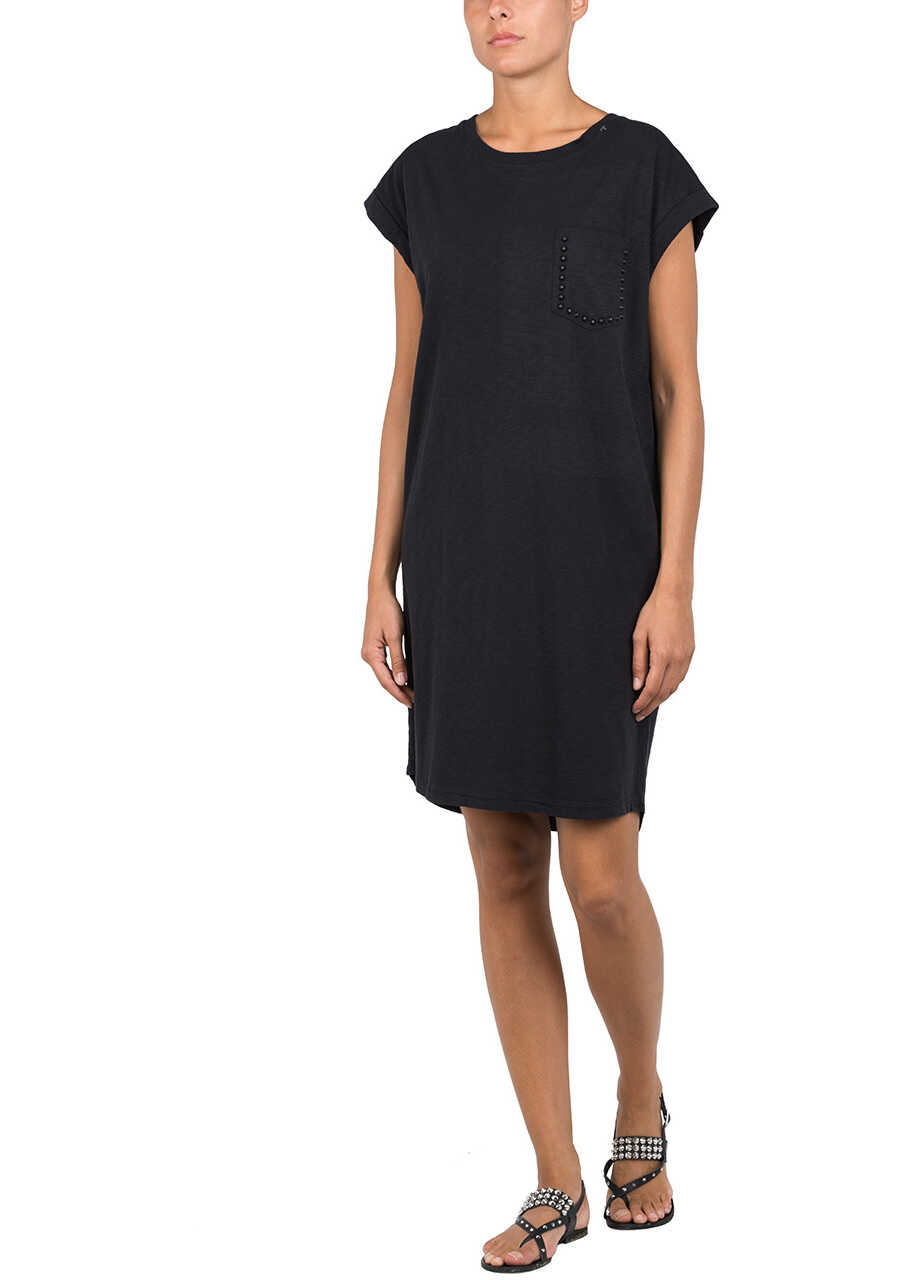 Rochie Replay Heavy Slub Jersey Women's Black Dress Nearly Black