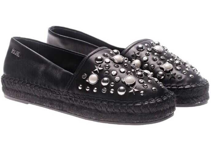 Karl Lagerfeld Black Espadrilles With Studs And Logo Black