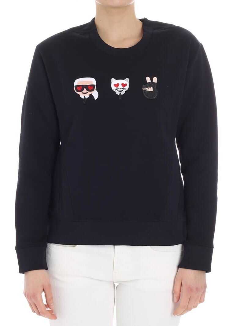 Bluza Karl Lagerfeld Black Karl And Choupette Sweatshirt Black
