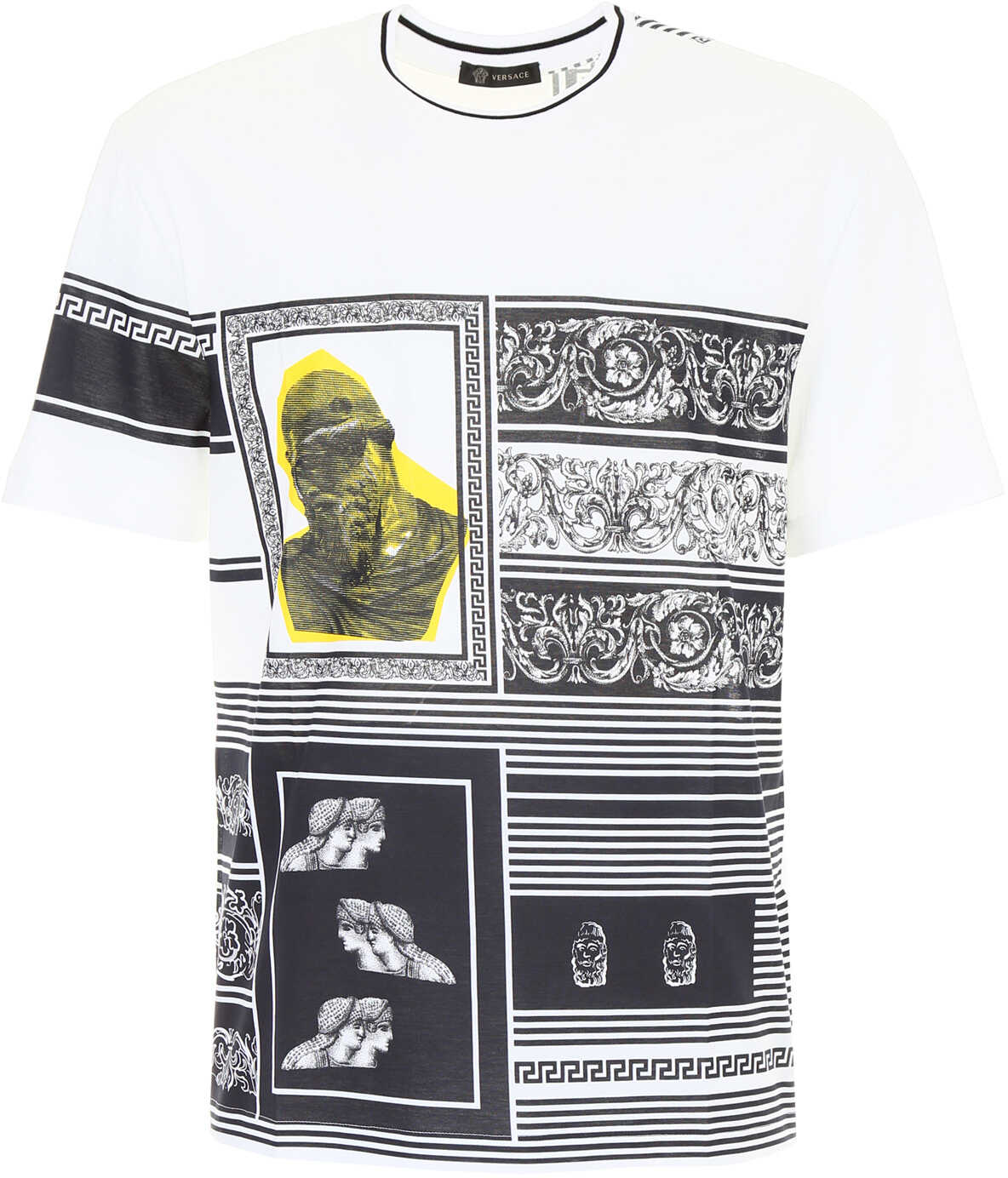 Versace Baroque Print T-Shirt BIANCO-NERO-ORO