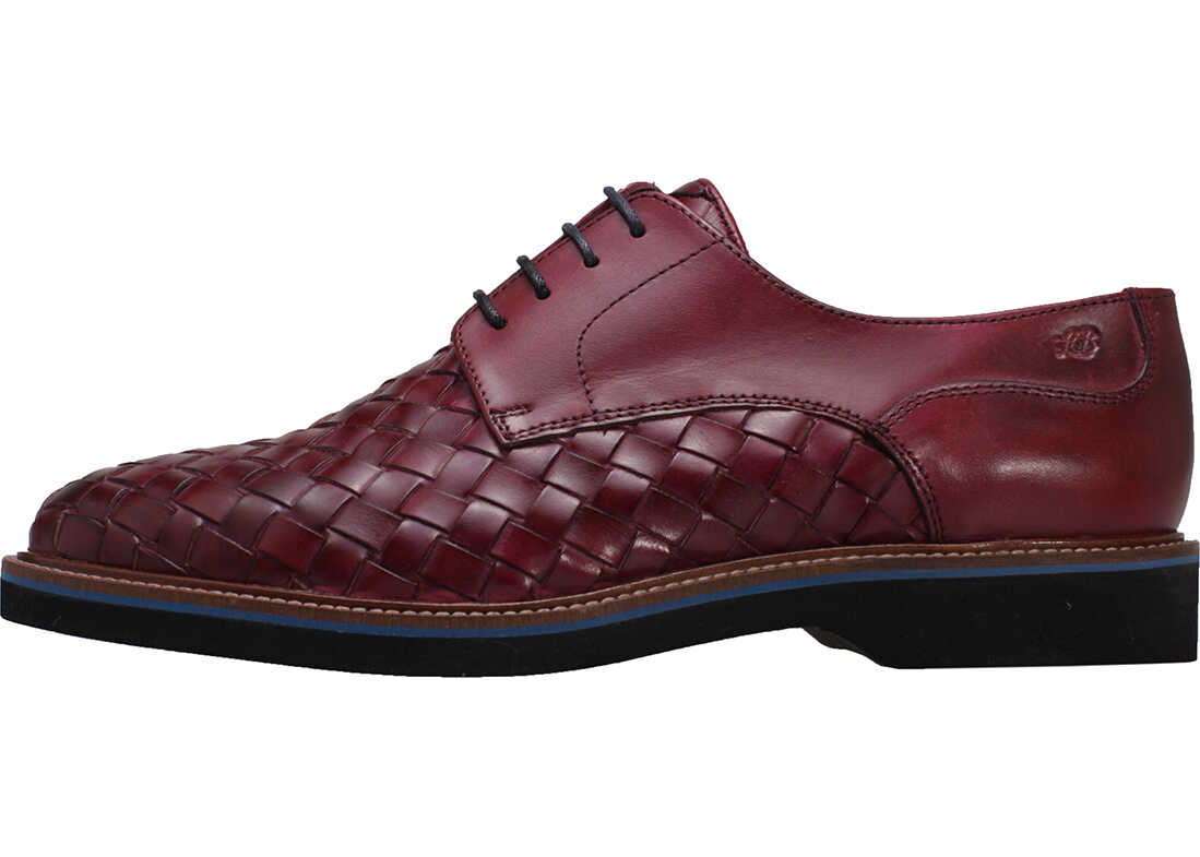 Pantof London Brogues Branson Woven Shoes In Plum Purple