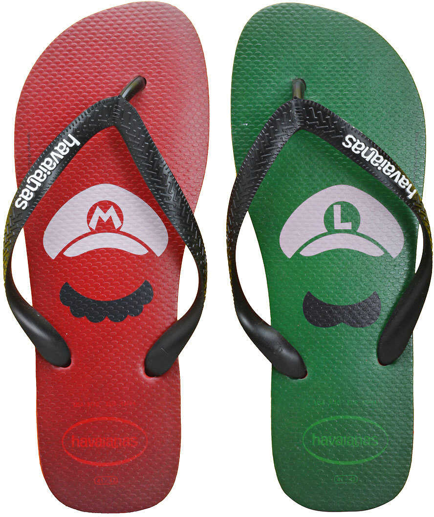 Slap Havaianas Mario Bros Flip Flops In Green Red Green