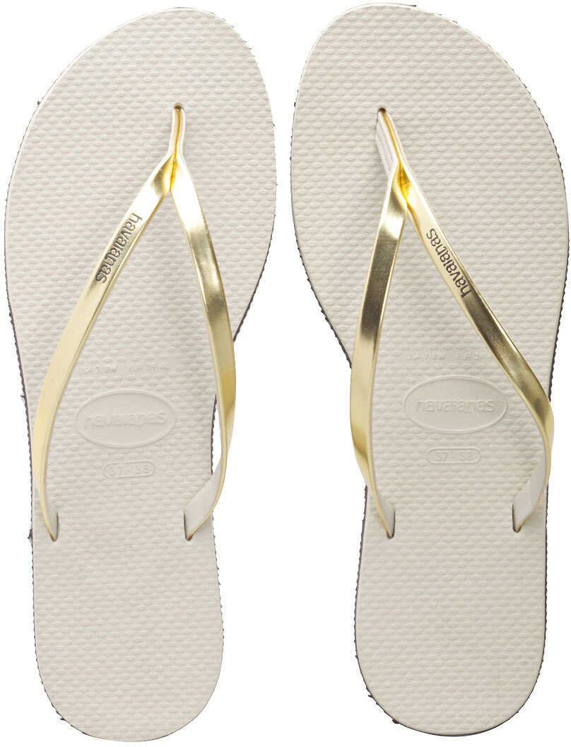 Slap Havaianas You Metallic Flip Flops In Gold Beige Gold