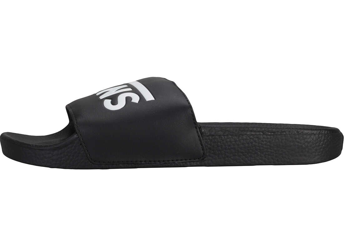 Slap Vans Slide-On Sandals In Black White Black