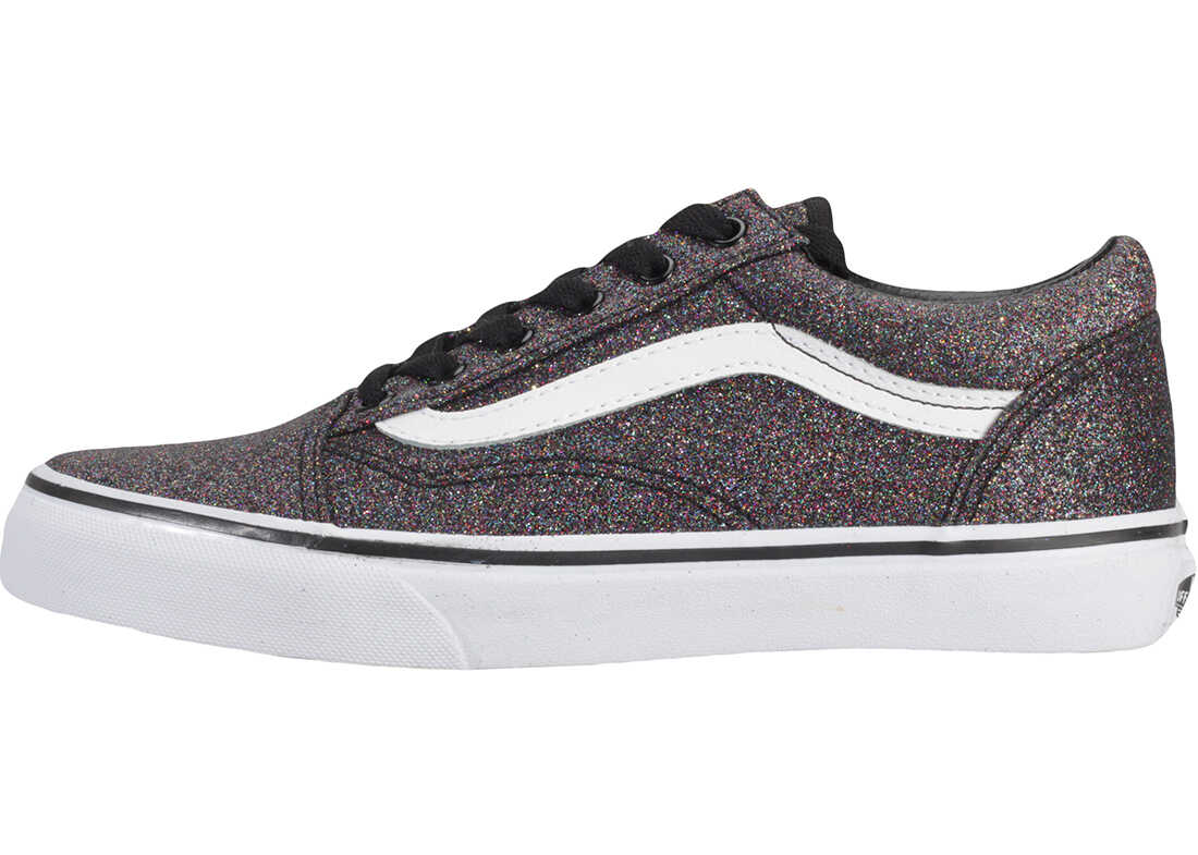 Tenis Vans Old Skool Glitter Kids Trainers In Rainbow Black Multi-Colour