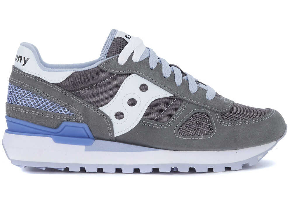 Saucony Shadow Grey, Lilac And White Suede And Mesh Sneaker Grey