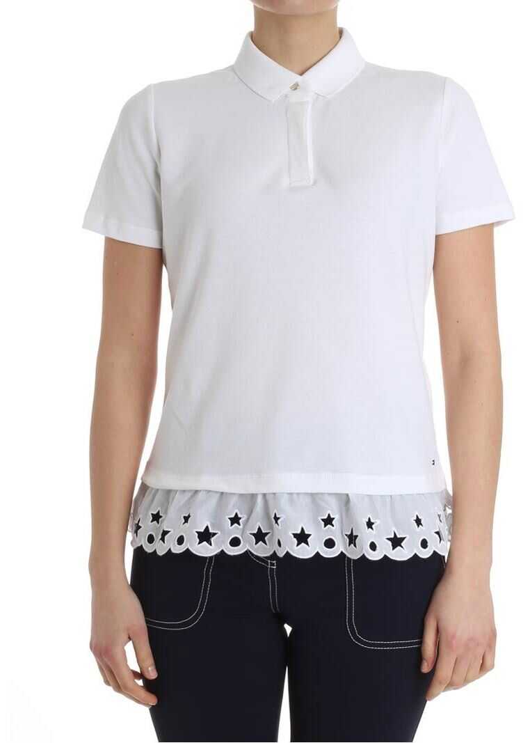 Tricou Tommy Hilfiger White Polo With Embroidered Bottom White