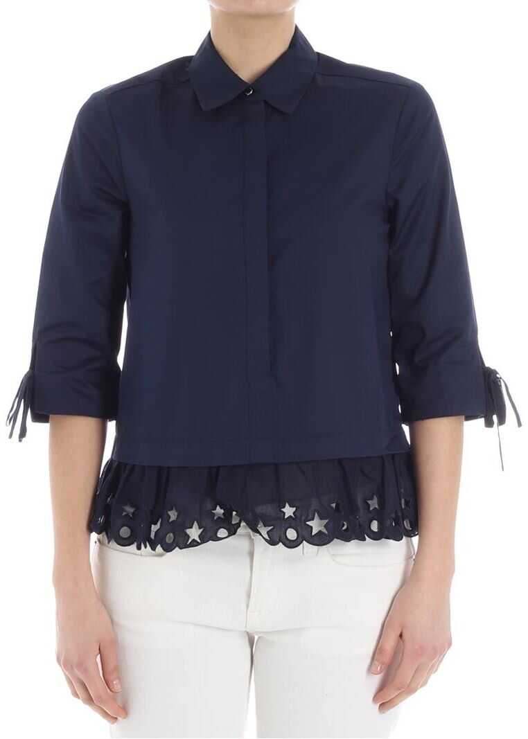 Camasa Tommy Hilfiger Blue Embroidered Blouse Blue