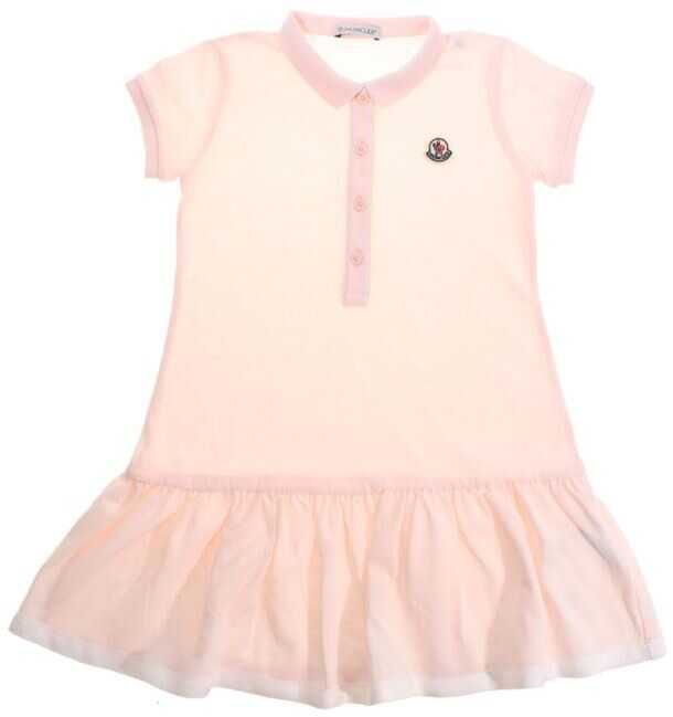 Rochie Moncler Kids Pink Dress With Logo Pink