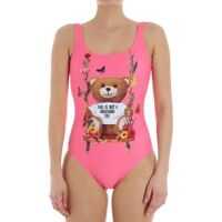 Costume de Baie Moschino Neon-Pink Swismsuit With Teddy Bear Print