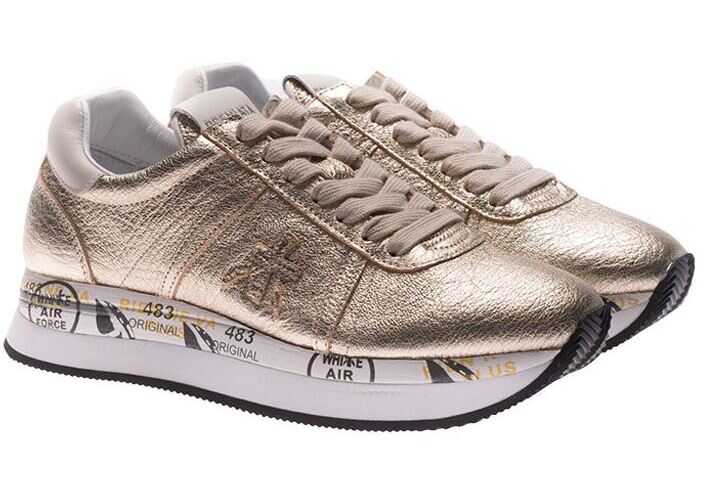 Tenis Premiata Golden Conny Sneakers Gold