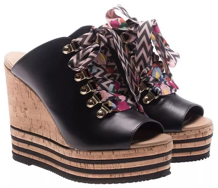 Hogan Black Leather H361 Mules Black