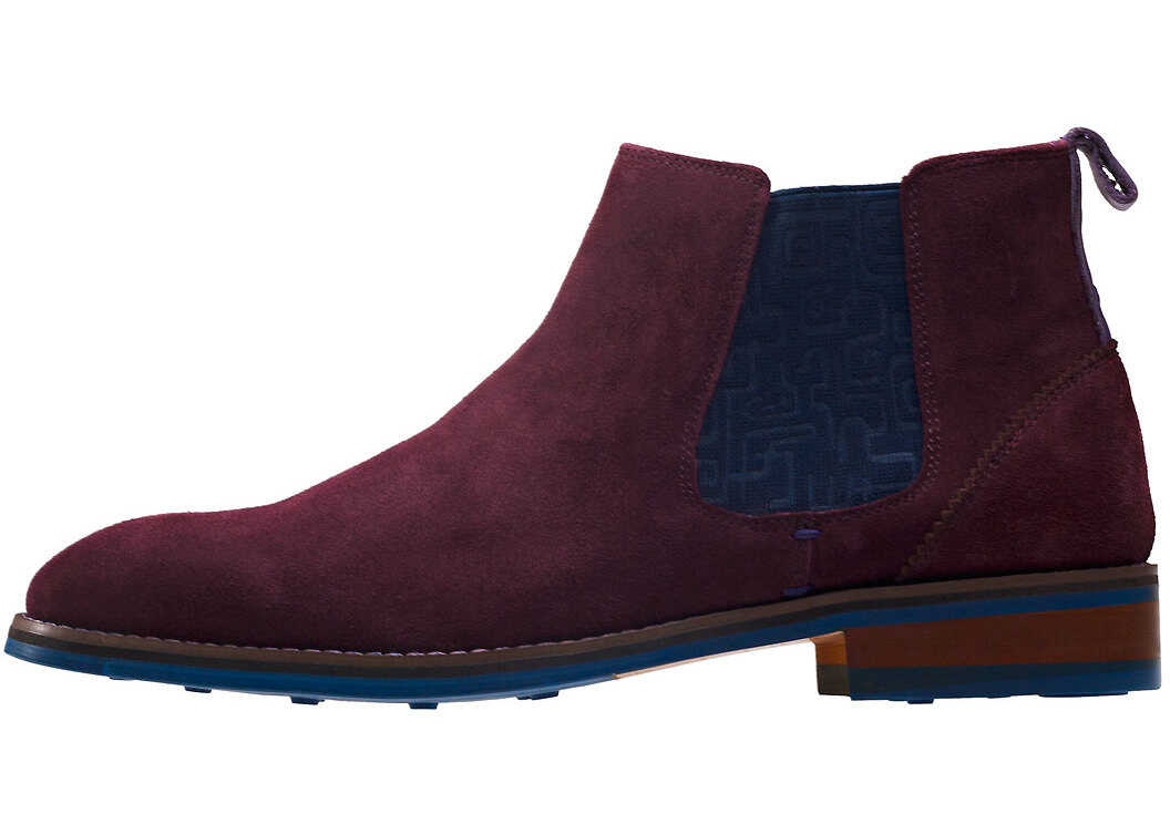 Gheata NW1 London Side Elastic Chelsea Boots In Wine Red