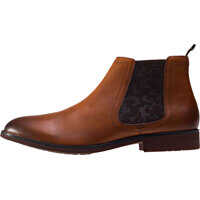 Ghete & Cizme Print Elastic Chelsea Boots In Brown Barbati