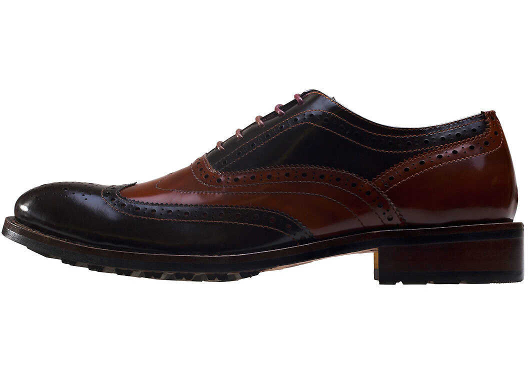 Pantof NW1 London Dual Tone Brogues In Brown Tan Brown