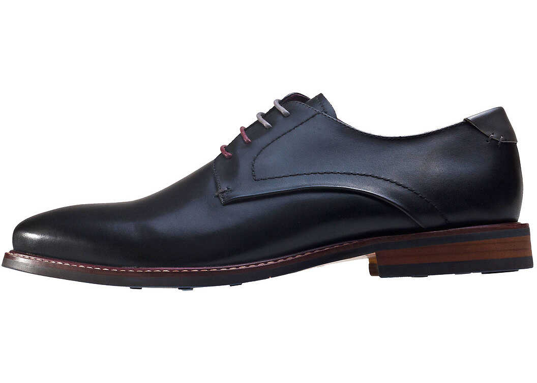 NW1 London Waxed Derby Shoes In Black Black
