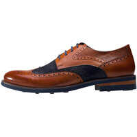 Pantofi Waxed Combi Shoes In Tan Navy Barbati