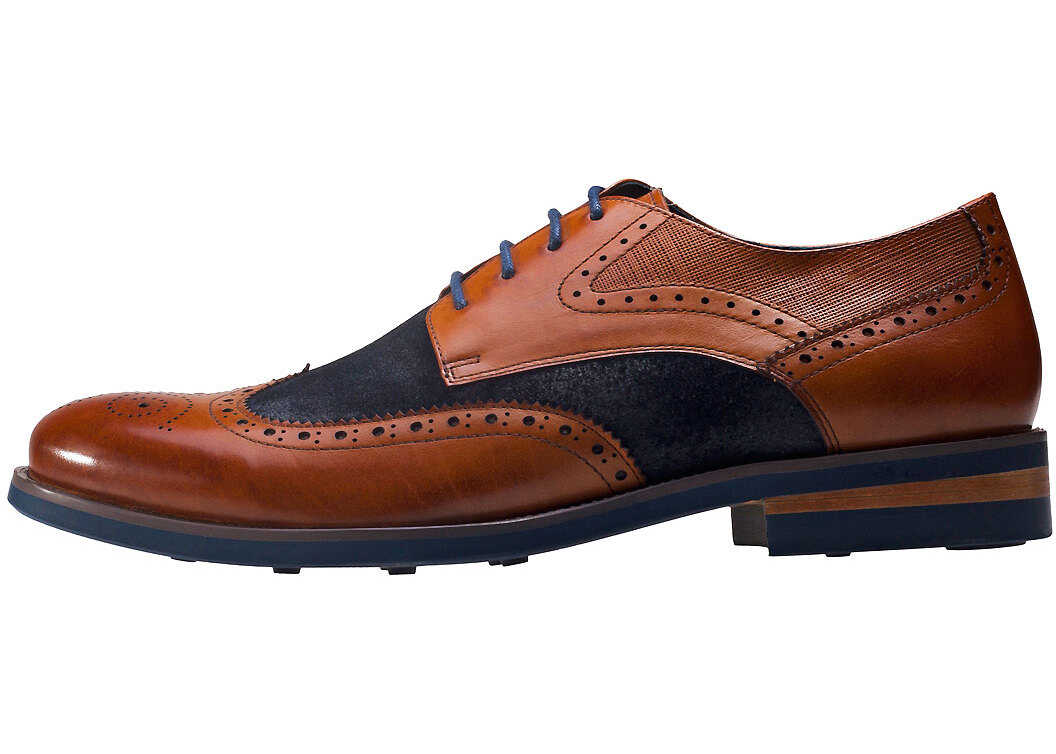 Pantof NW1 London Waxed Combi Shoes In Tan Navy Tan