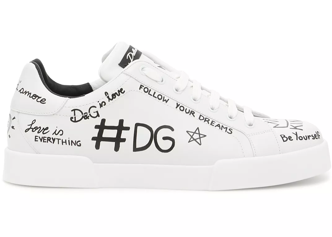 Tenis Dolce & Gabbana Portofino Sneakers SCRITTE F.DO BIANCO