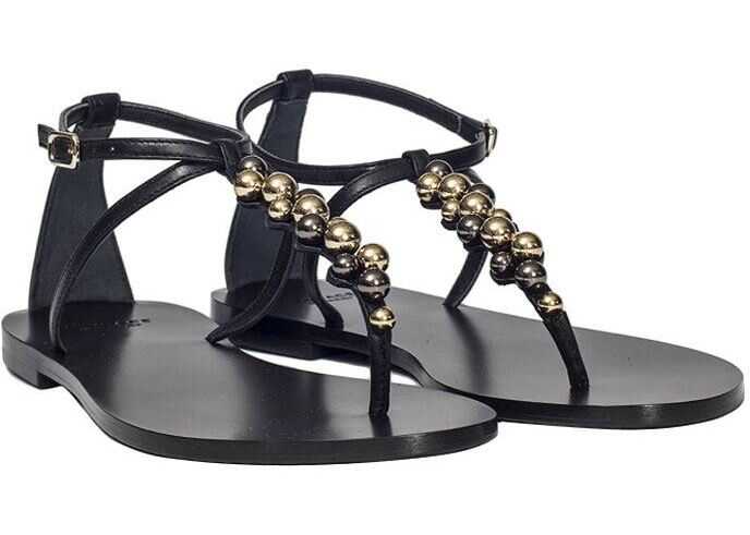 Versace Black Thong Sandals Black