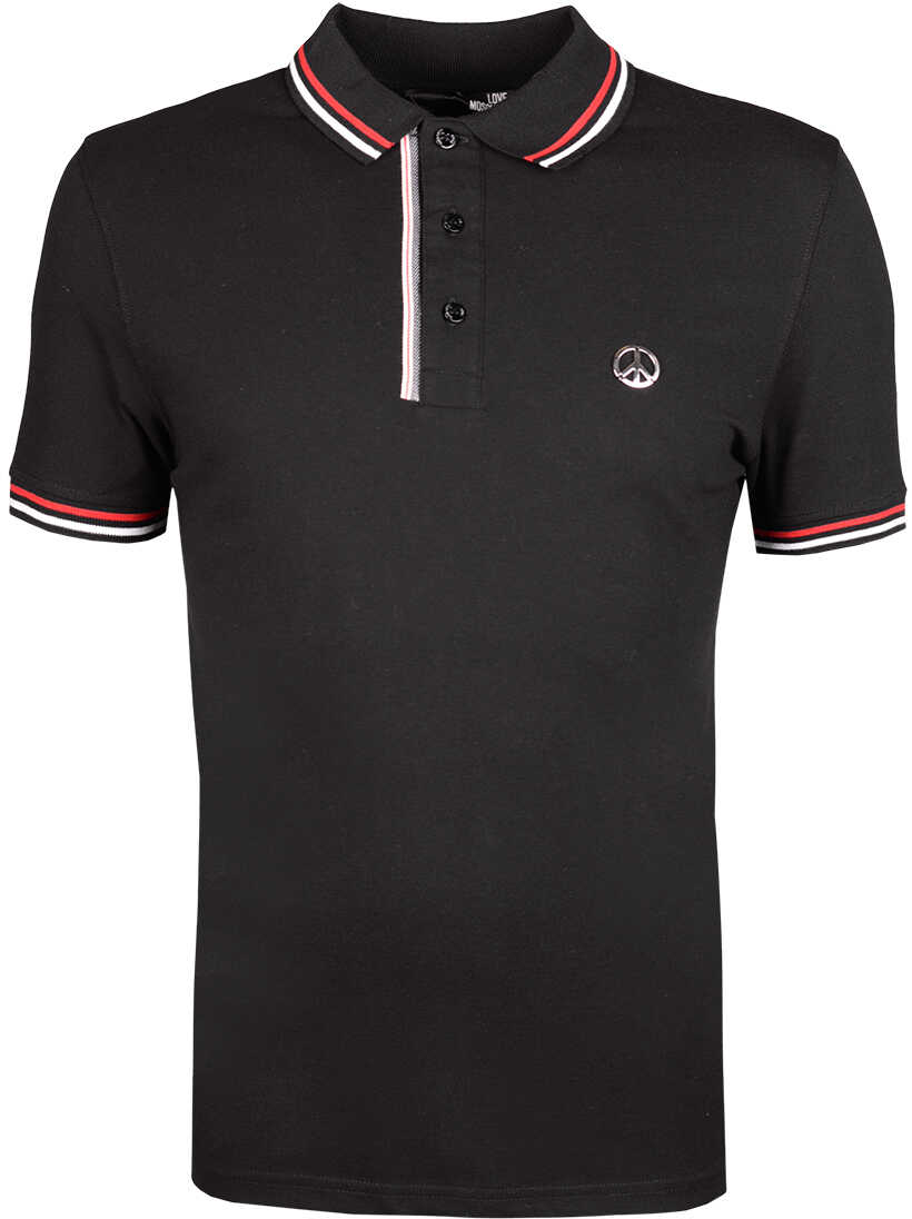 Tricou LOVE Moschino Koszulka Polo Czarny