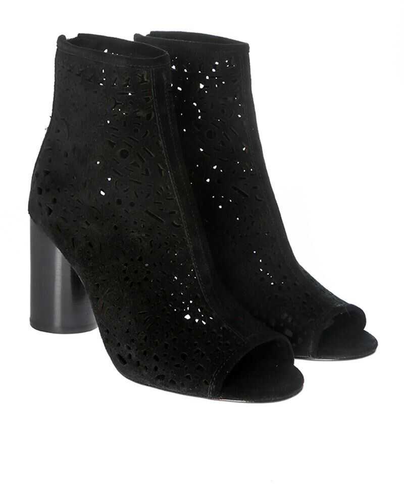 Gheata ASH Black Flirt Open-Toe Ankle Boots Black