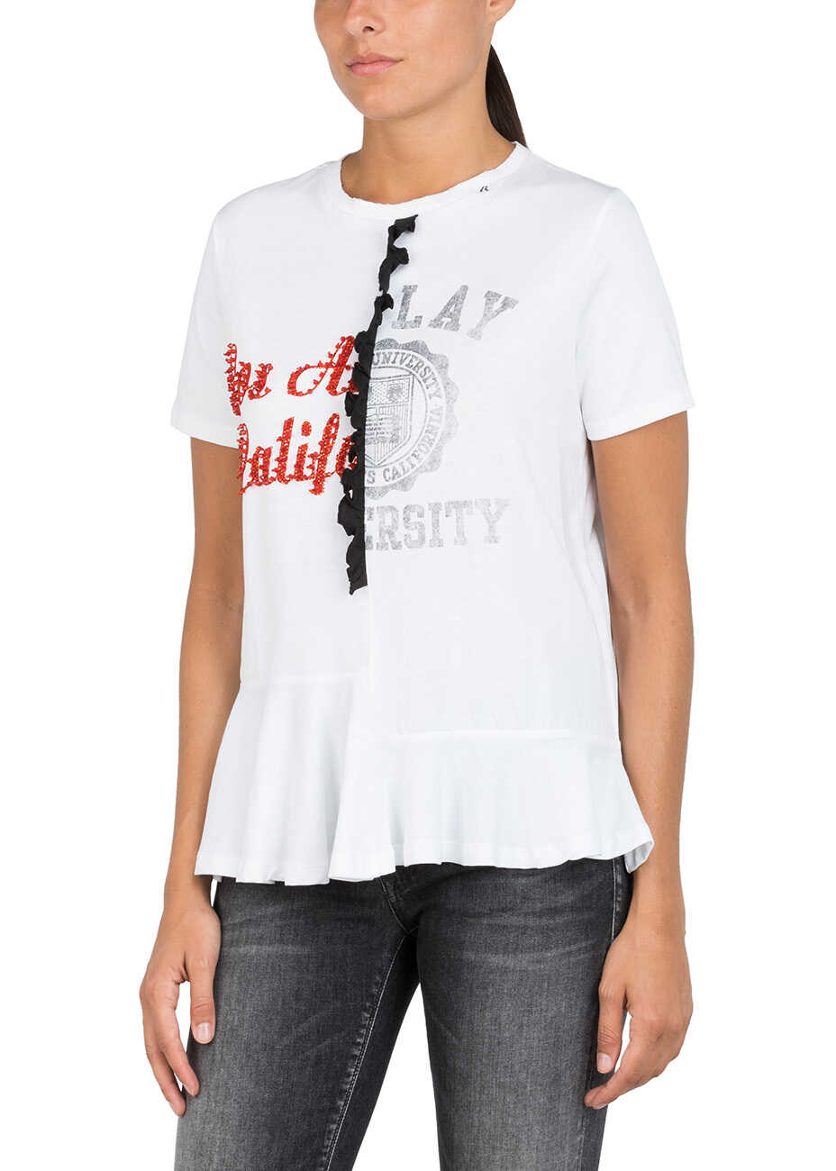 Tricou Replay Cotton Jersey Women's T Shirt In White White