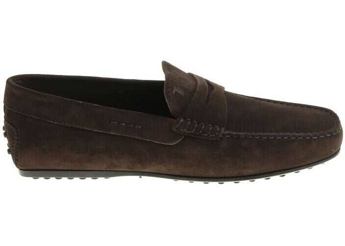 TOD'S Brown Suede Loafers Brown